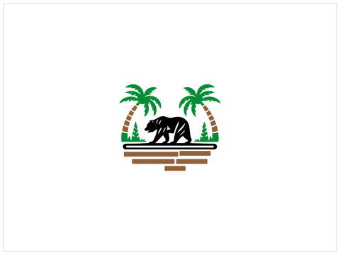 California logo design , vector , icon , illustration which contain a country map identity .