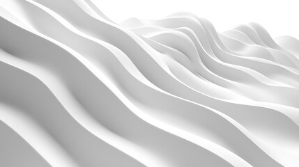 Fototapete - Sleek wavy lines flowing across crisp white modern background designs