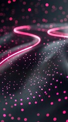 Wall Mural - pink neon line abstract: a captivating abstract digital art image featuring a vibrant pink neon line
