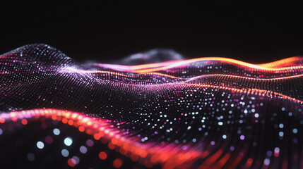 Wall Mural - abstract digital background electromagnetic wave background innovation digital wave background infor
