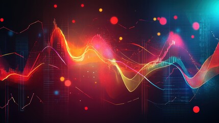 Poster - Abstract visual representation of sound waves and data patterns in vibrant colors.