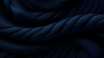 Poster - A close-up image of dark, textured fabric showcasing intricate twists and folds, creating a rich and luxurious visual effect