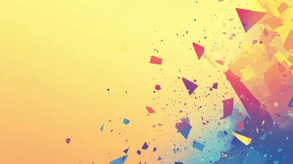 Wall Mural - Bright comic geometric patterns glowing on yellow to blue gradient backdrops