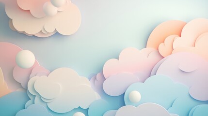Wall Mural - Soft glowing cloud patterns blending into smooth lavender gradients
