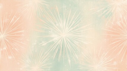 Wall Mural - Muted wallpaper with comic starbursts and glowing effects on a soft backdrop