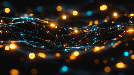 abstract professional business team people innovation connection of line from nail node to node on map background , networking concept