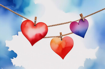 Wall Mural - Background with hearts. Valentine's Day backdrop.