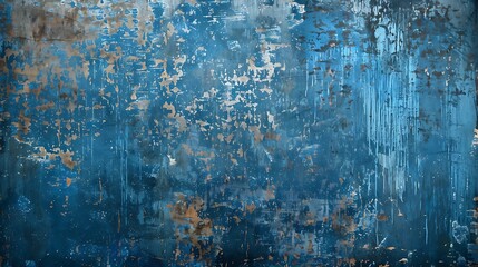 Poster - A textured abstract background featuring blue tones with rust-like accents, suitable for graphic design projects.