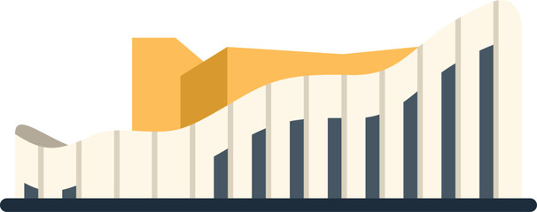 Poster - architectural design of a contemporary building with unique shape for business and office use