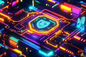 Aufkleber - The background should have a sleek, dark, and high-tech feel 