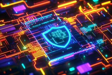 Aufkleber - The background should have a sleek, dark, and high-tech feel 
