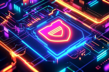 Aufkleber - The background should have a sleek, dark, and high-tech feel 