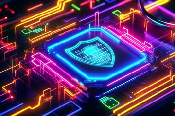 Aufkleber - The background should have a sleek, dark, and high-tech feel 