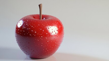 Poster - A Red Apple Covered in Water Droplets