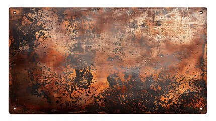 Poster - A textured metal surface with a rusty, weathered appearance, showcasing various shades of brown and orange.