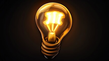 Poster - Glowing Vintage Light Bulb Illuminating Darkness