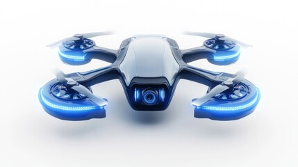 Poster - Futuristic Drone Design With Blue Lighting Effects