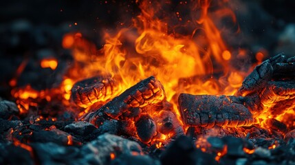 Poster - Close-up of hot metal being forged with intense heat, glowing bright orange in a workshop, showcasing the power of industrial machinery