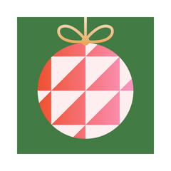 Wall Mural - holiday christmas ball ornament.christmas and happy new year decor.festive vector symbol in red,gold
