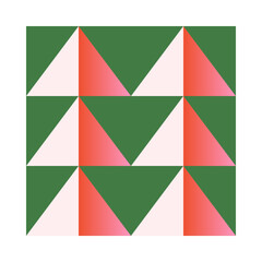 Wall Mural - holiday geometric christmas trees.christmas and happy new year symbol.festive vector emblem in green