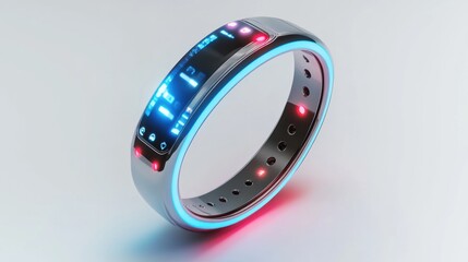 Poster - Futuristic Smart Ring with Digital Display and Lighting