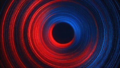Poster - Dynamic red and blue spiral with circular orbit rotation, presenting an abstract background design. Ideal for modern visuals, futuristic concepts, and creative projects, featuring space for