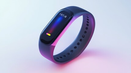 Poster - Modern Smart Fitness Tracker Displaying Time and Data