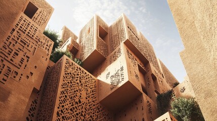 Wall Mural - photo of diriyah iconic mud-brick walls in riyadh, featuring earthy textures and traditional saudi d