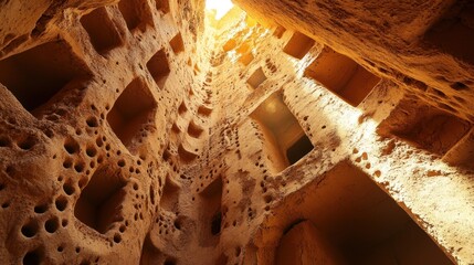 Wall Mural - photo of diriyah traditional mud-brick architecture, with sunlit walls showing the rugged textures a