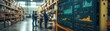 © ImagePulse - Warehouse dashboard showing real-time inventory metrics, team discussing adjustments, photo-realistic, data-driven decision-making