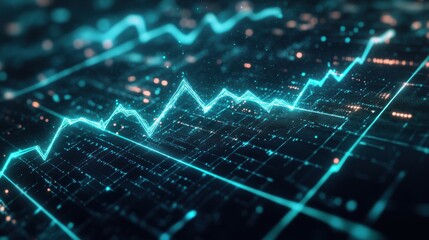 Poster - Dynamic green heartbeat line visualizing data trends in a dark environment for tech insights
