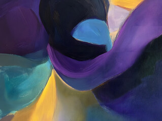 Poster - Abstract art exploration gallery digital artwork contemporary close-up colorful shapes and fluidity