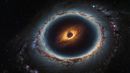 Wall Mural - AI generated beautiful and stunning image of universe, showing attraction of universal objects