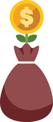 Poster - money plant growing from a money bag is representing investment growth