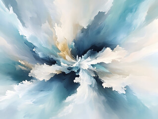 Poster - Abstract swirling blue and white art modern gallery digital artwork contemporary space aesthetic viewpoint artistic expression