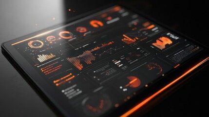 Poster - Corporate analytics insights digital tablet business environment modern office data visualization
