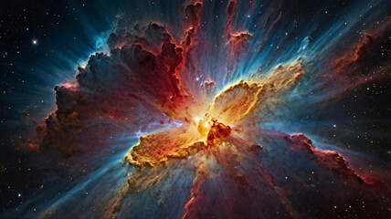 Wall Mural - AI generated beautiful and stunning image of universe, showing attraction of universal objects