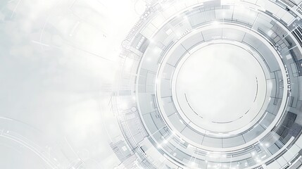 Poster - A futuristic abstract design featuring circular patterns and light effects, ideal for technology-related themes.