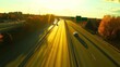 Empty express lane on highway during off-peak hours, symbolizing efficiency and opportunity in a calm, uncluttered environment.