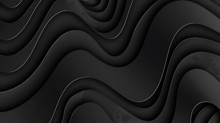Poster - A sleek, abstract design featuring flowing black waves with subtle highlights, ideal for backgrounds or modern graphics.
