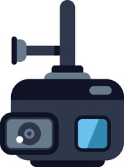 Poster - Modern action camera with external antenna is ready for capturing extreme sports moments