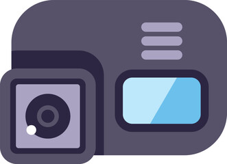 Poster - Modern action camera for recording extreme sports and adventures, electronic device with lens and digital screen