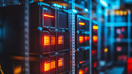 Poster - Power storage solutions for peak energy performance data center technology infrastructure high-tech environment innovative design