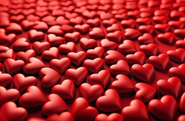 Wall Mural - valentines day love symbol. realistic romantic emoji, red heart icon.