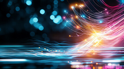 Poster - Dynamic energy flow digital realm abstract visualization tech-infused environment artistic perspective peak energy and power storage concepts
