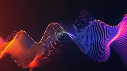 Aufkleber - Abstract wave pattern with vibrant colors representing sound or data visualization.