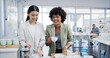 © peopleimages.com - Happy women, coffee break and office with talk, relax and comfort for conversation in business. Female people, laugh and drinking tea for lunch in kitchen, accounting firm or company for hot beverage