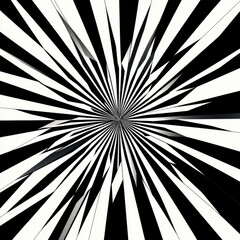 Poster - Dynamic black and white radial pattern creating a striking visual effect.