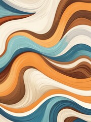 Wall Mural - abstract swirling waves in earthy tones: a digital art piece