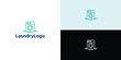 © arum - Laundry logo design. Washing machine icon for laundry service business logo template.